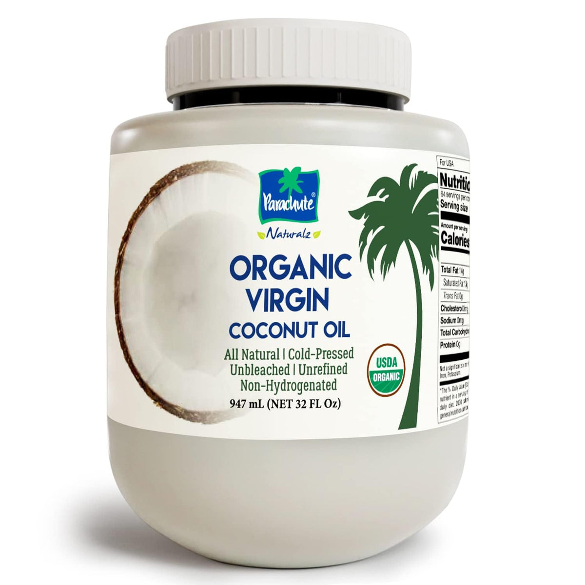 Parachute Naturalz Virgin Coconut Oil bottle pour for versatile cooking and aroma.