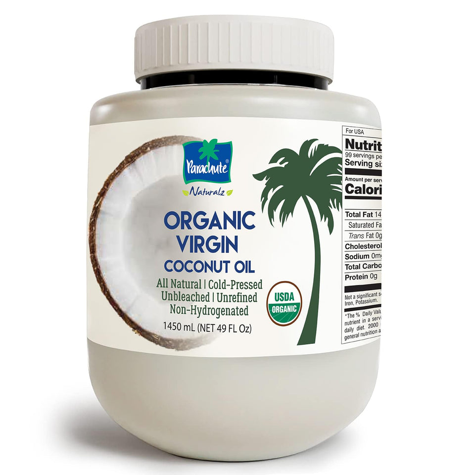 Parachute Naturalz Virgin Coconut Oil bottle pour for cooking and flavor