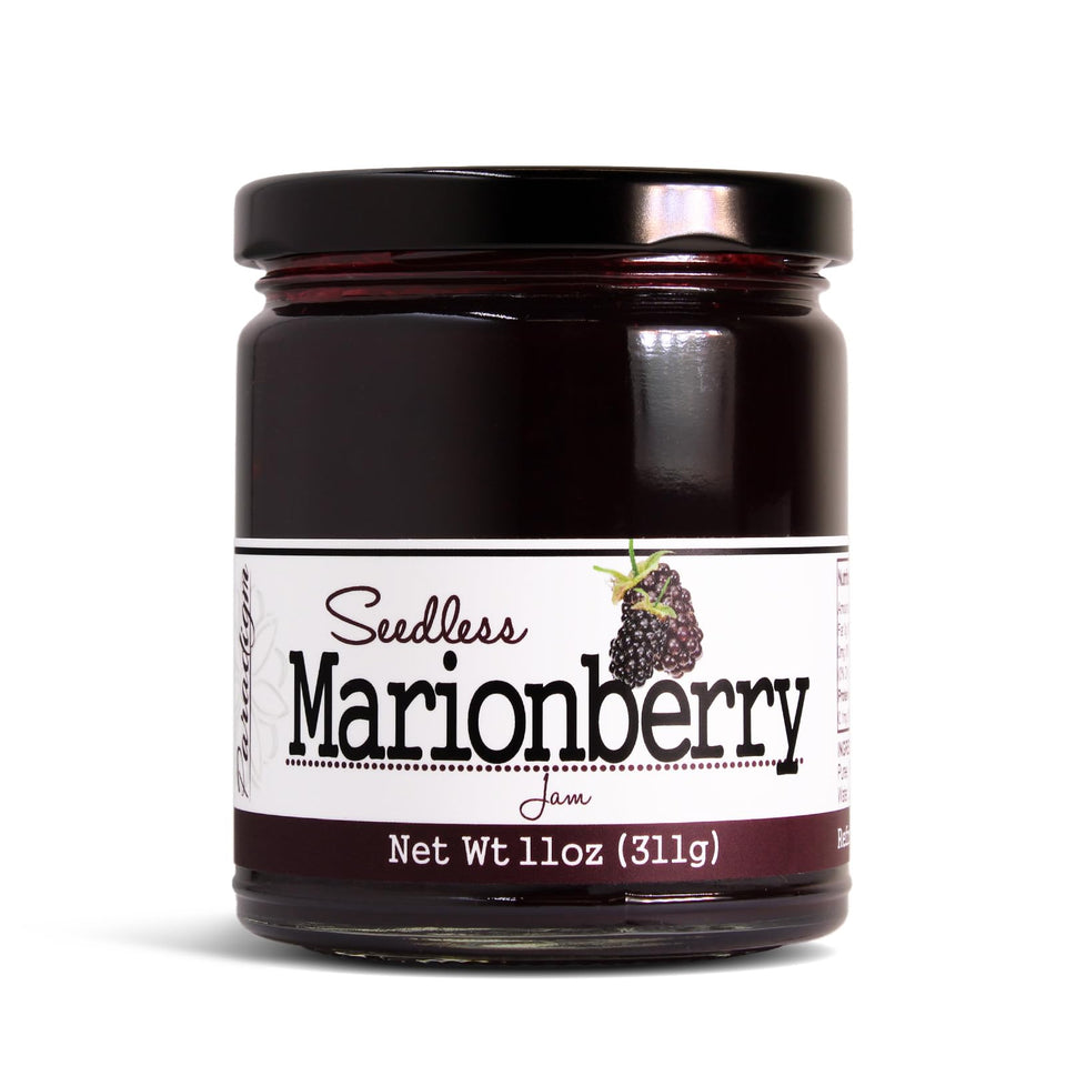 Paradigm Foodworks Seedless Marionberry Jam jar; rich flavor ideal for toast and mornings.