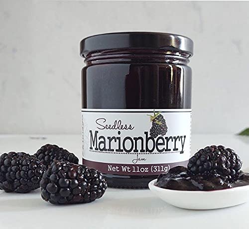 Paradigm Foodworks Seedless Marionberry Jam on pancakes; tangy fruitiness enhances a weekend stack.