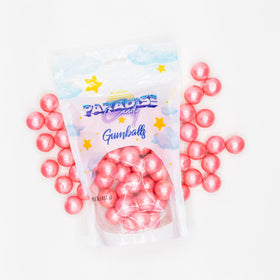 Paradise Candy Pink Bubblegum Gumballs 1inch packaging closeup showing quality