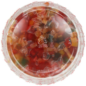 Close-up of Paradise Fruit Extra Fancy Fruit Cake Mix ingredients featuring cherries and pineapple for bright flavors.