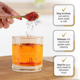 Param Kesar aroma-lock packaging—sealed freshness preserves color and flavor.