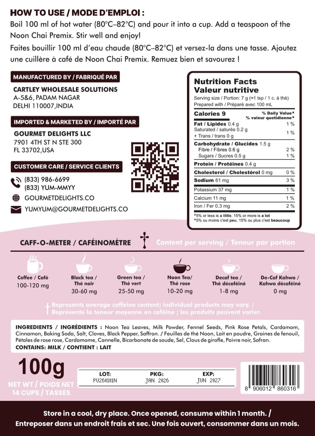 Param Kesar premix with rose petals and saffron offers fragrant pink tea.