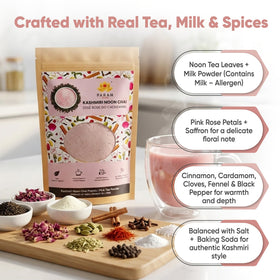 Param Kesar spice blend includes cardamom, cinnamon, cloves, fennel for aroma.