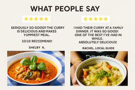 Parami Thai Curry Sauce allergen icons showing gluten-free, dairy-free, and nut-free status.