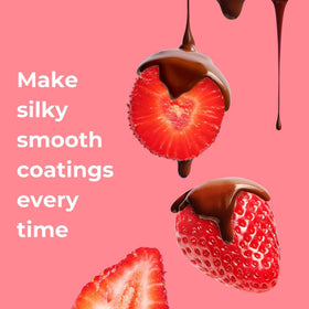 Paramount Crystals thin chocolate melts without flavor change, ideal for dipping and pouring.