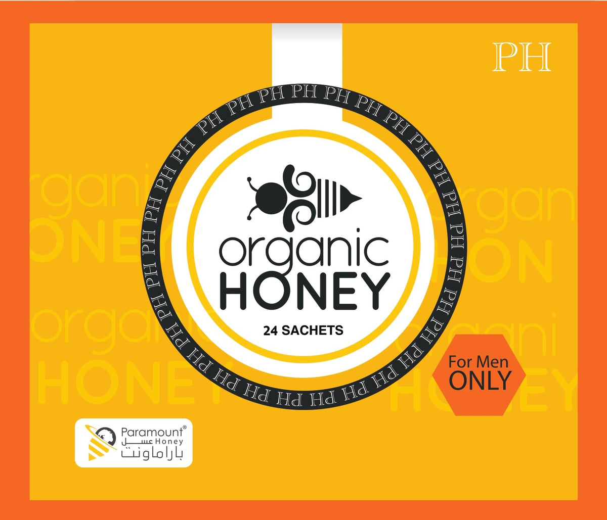 Paramount Honey 24 sachets pack—natural organic sweetness for easy on-the-go use.