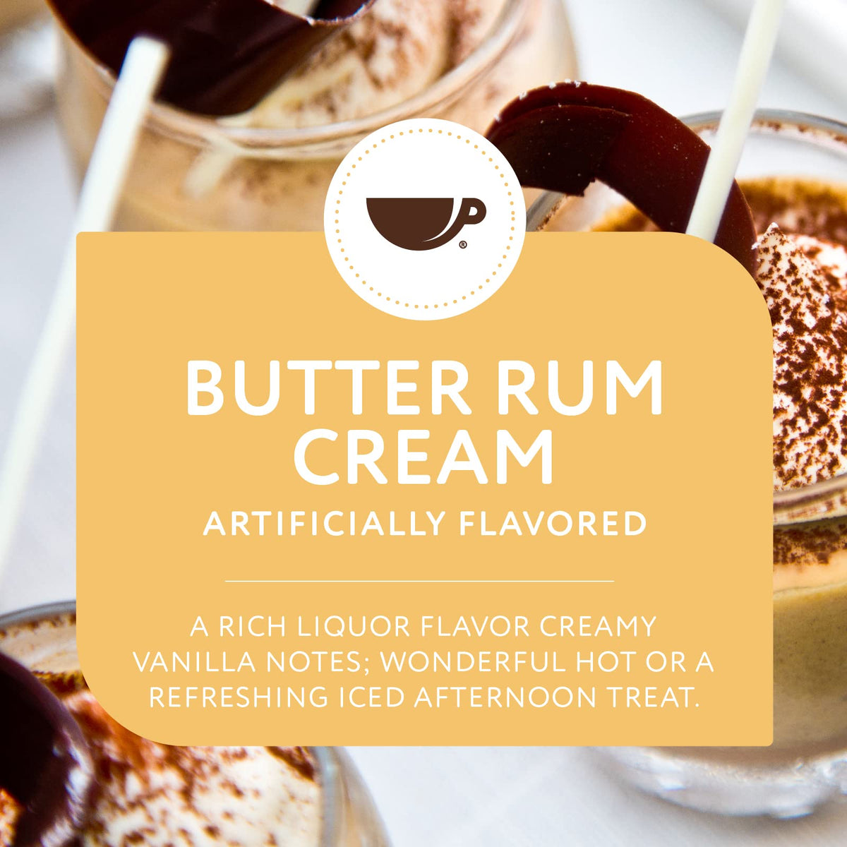 Paramount Roasters Butter Rum Cream brewed cup with steam