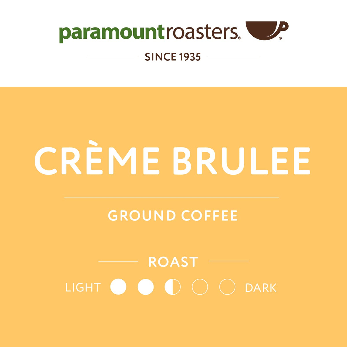 Paramount Roasters Creme Brulee coffee on kitchen counter ready to brew.
