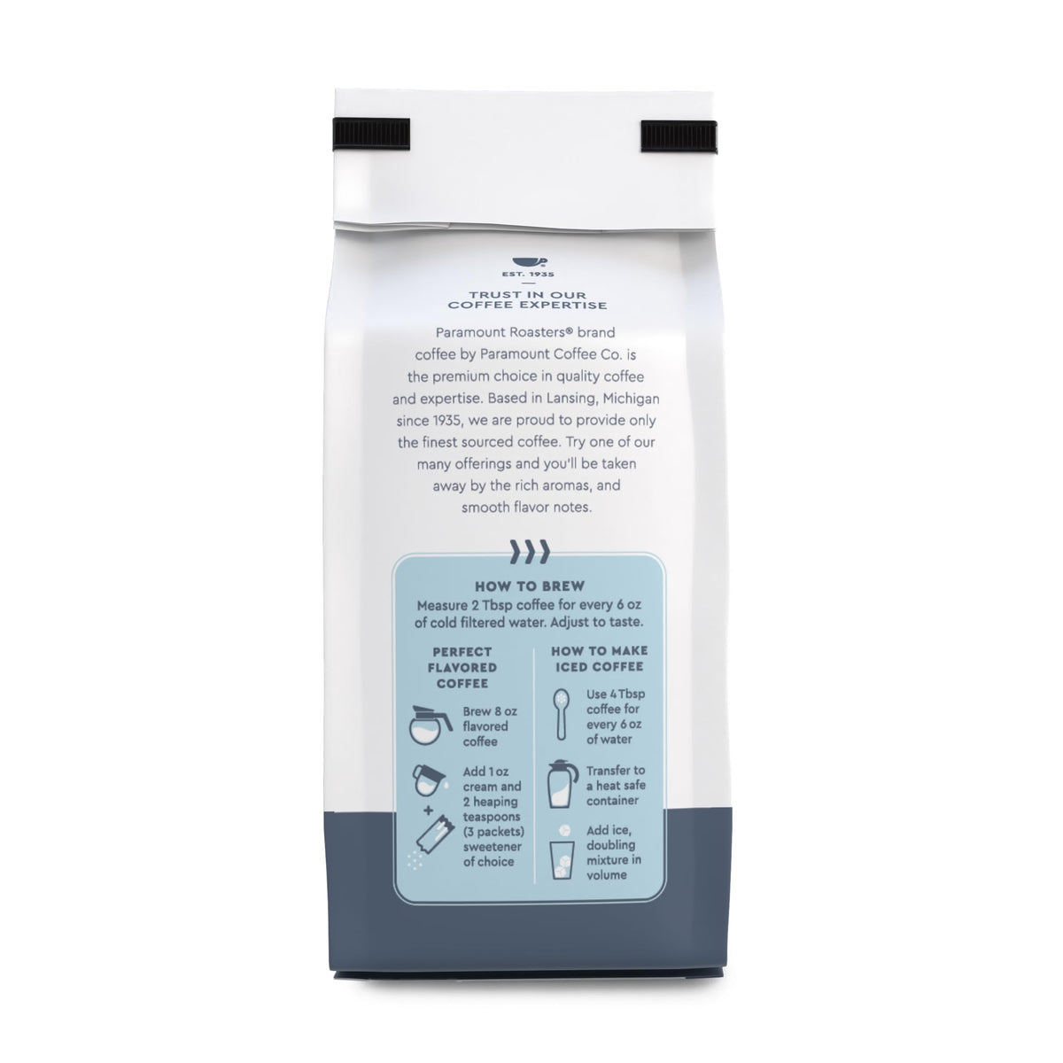 Paramount Roasters Dubai 12oz packaging makes it easy to stock and share.