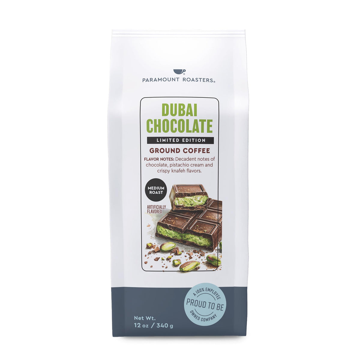 Paramount Roasters Dubai pistachio chocolate aroma elevates morning rituals with a nutty, chocolaty scent.
