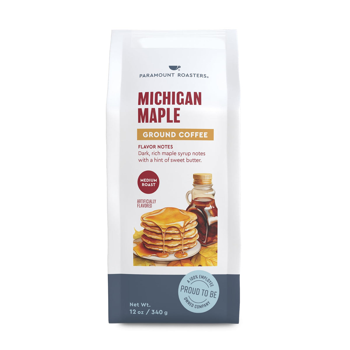 Paramount Roasters Michigan Maple ground coffee bag ready to brew