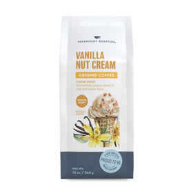 Paramount Roasters Vanilla Nut coffee bag showing vanilla and hazelnut aromas for everyday enjoyment.