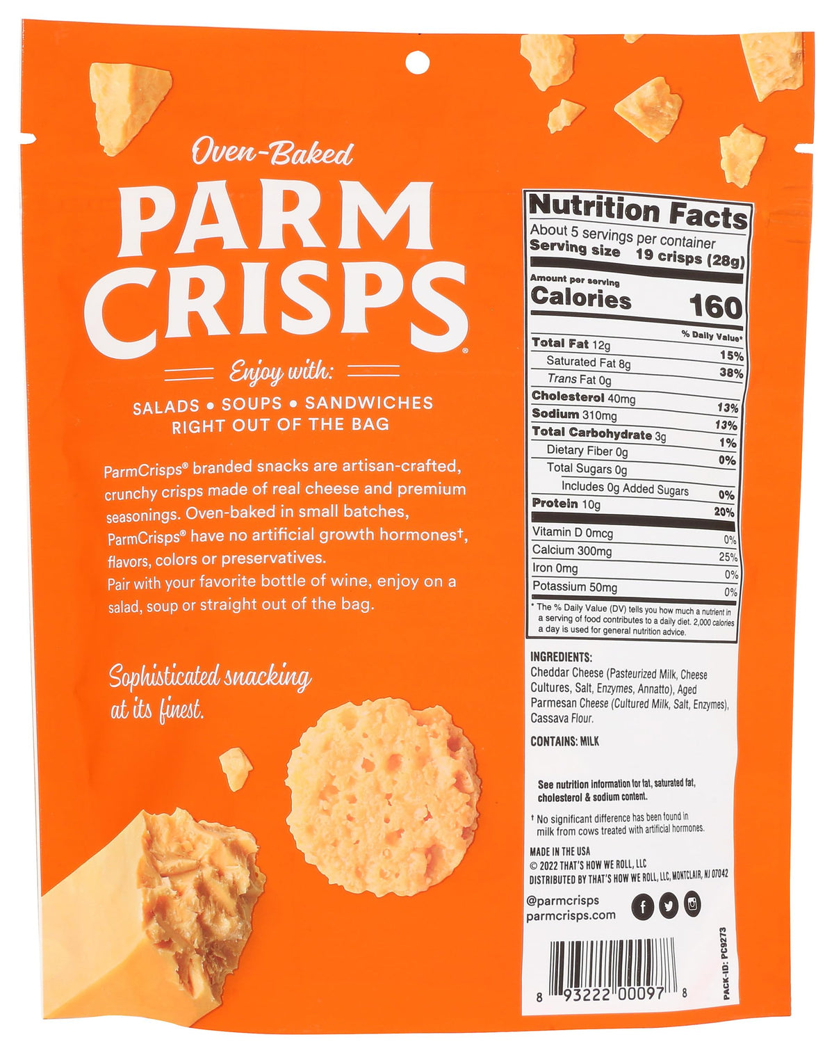 Parmcrisps cheddar closeup crumble shows rich cheese layers and satisfying crunch
