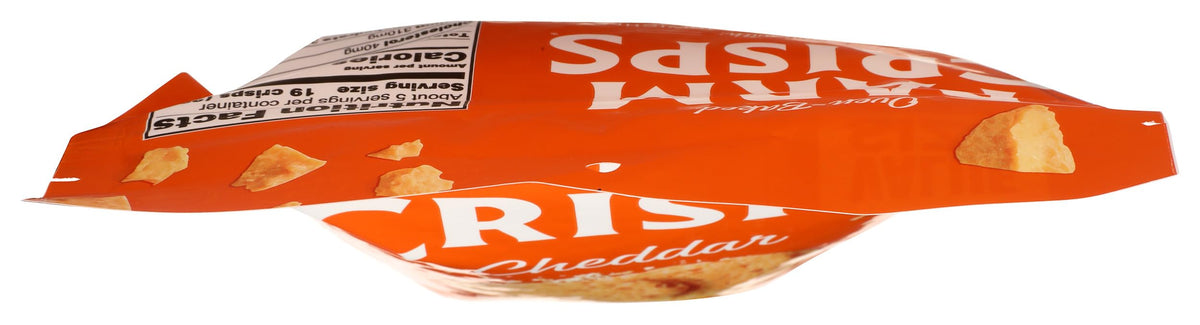 Parmcrisps cheddar on a plate show bite-sized snack ideal for snacking