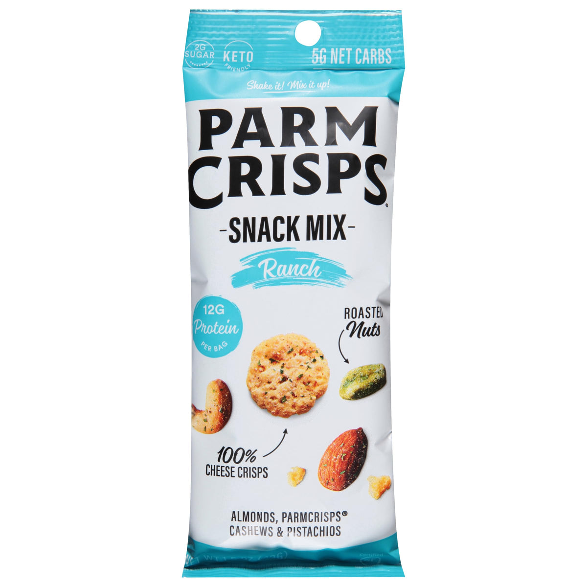 ParmCrisps Ranch Snack Mix pack delivers protein-rich, gluten-free snacking on the go.