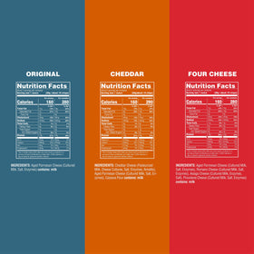 ParmCrisps USA-made natural ingredients; ready-to-eat cheese snack.