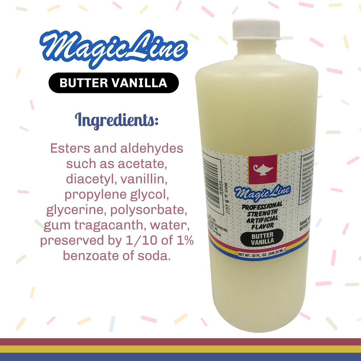 Parrish Magic Line Butter Vanilla 32oz bottle for bulk party desserts