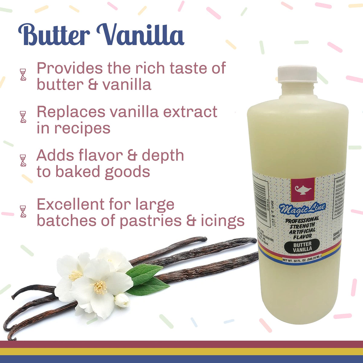 Parrish Magic Line Butter Vanilla being added to batter to boost flavor