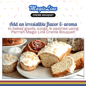 Parrish Magic Line Creme Bouquet icing being enriched with flavoring.