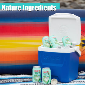 PARROT coconut water with pulp coconut slice hints tropical flavor and texture