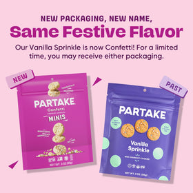 Partake four pack with 3 oz resealable bags for convenience