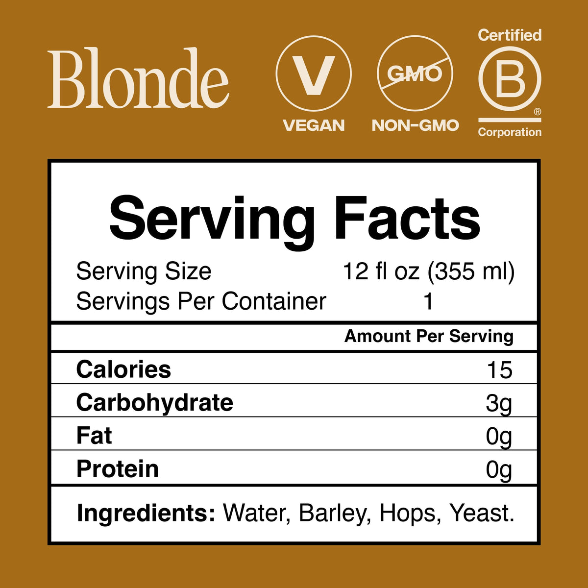 Partake Blonde can front displays branding and bright color for on the go
