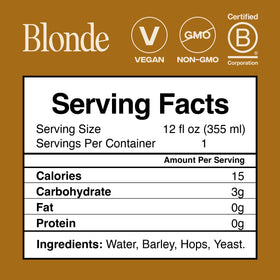 Partake Blonde can front displays branding and bright color for on the go