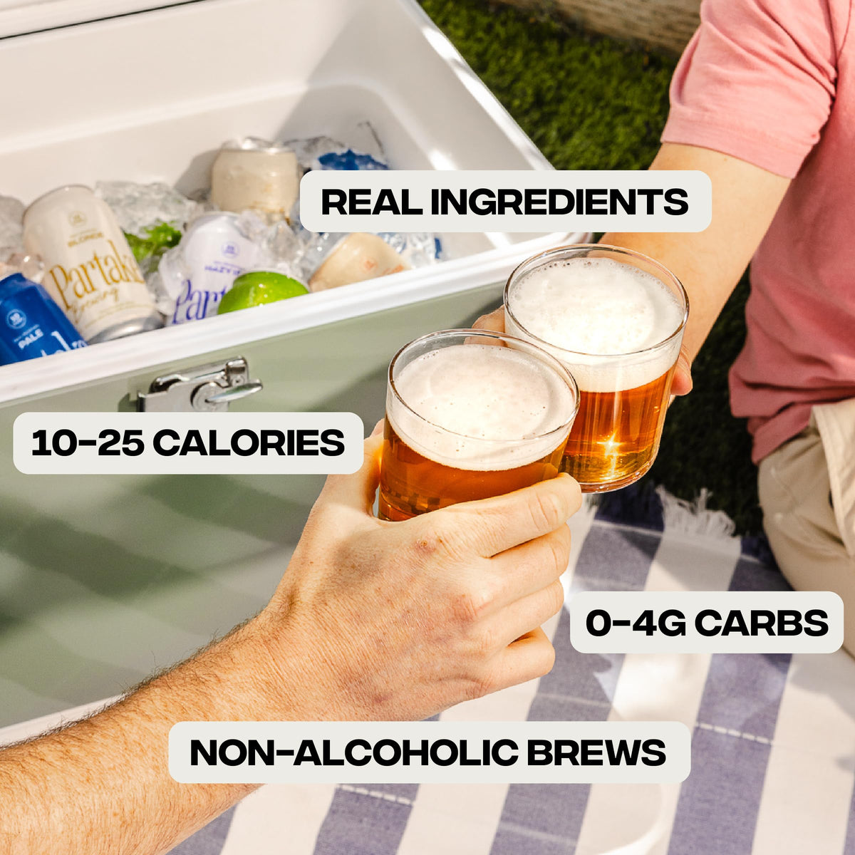 Partake beer glass pour reveals aroma and no sugar.