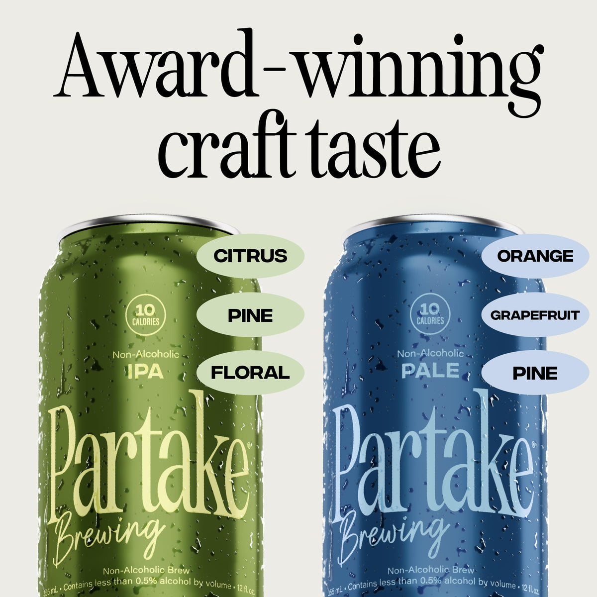 Partake label close-up highlights all-natural ingredients and zero artificial additives.