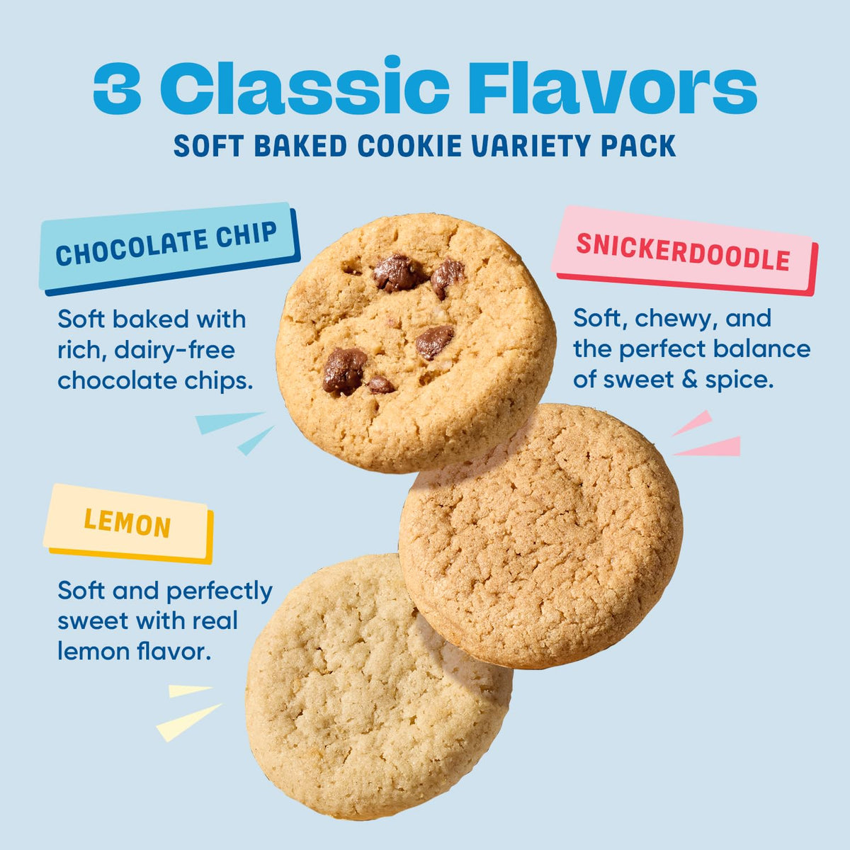 Partake Chocolate Chip cookies on a plate for snack time.