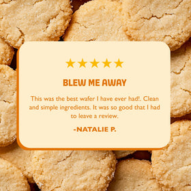 Partake Mini Classic Vanilla Wafer nutrition and allergen list close-up