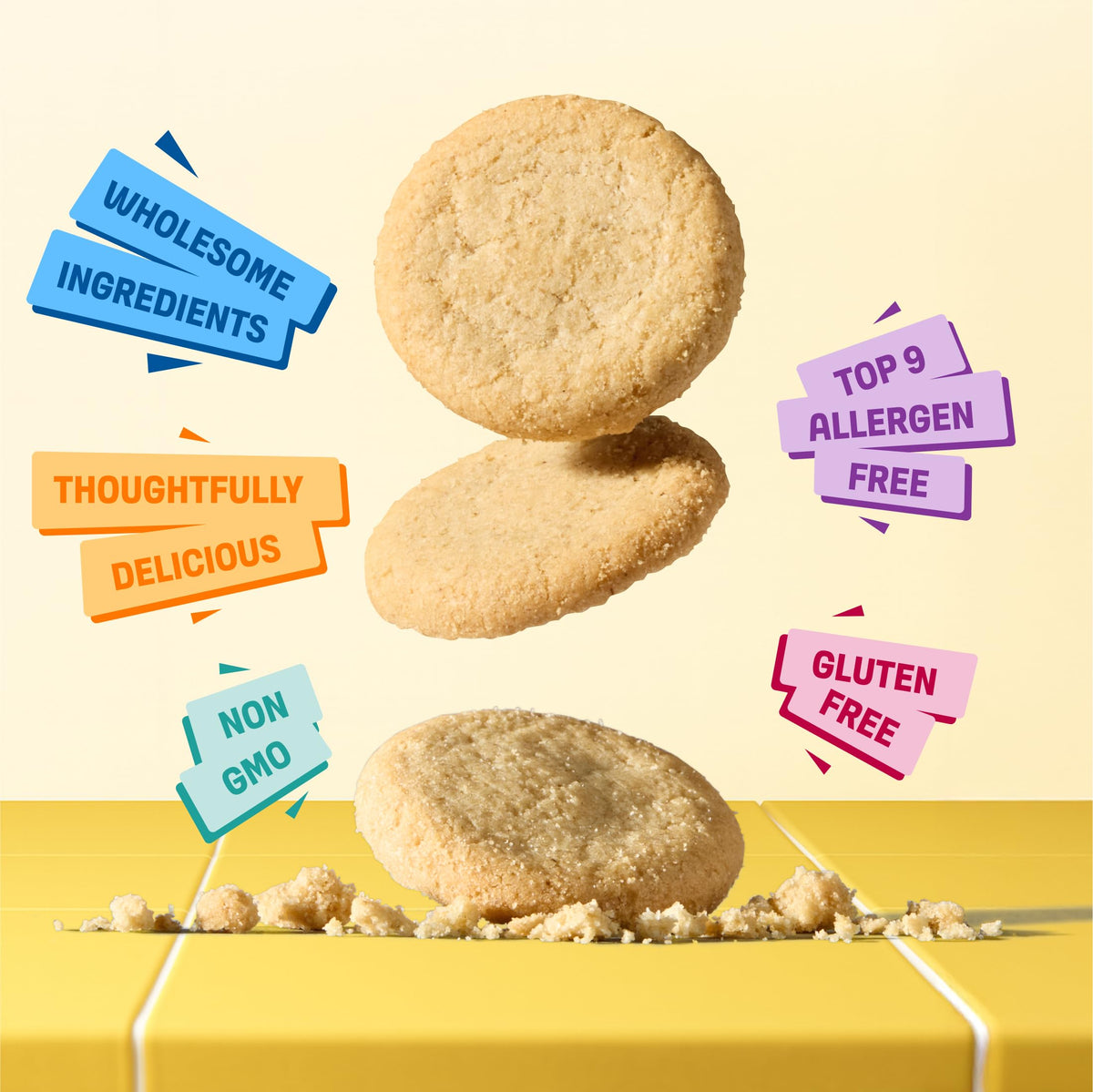 Partake Mini Classic Vanilla Wafer cookies on a platter for sharing