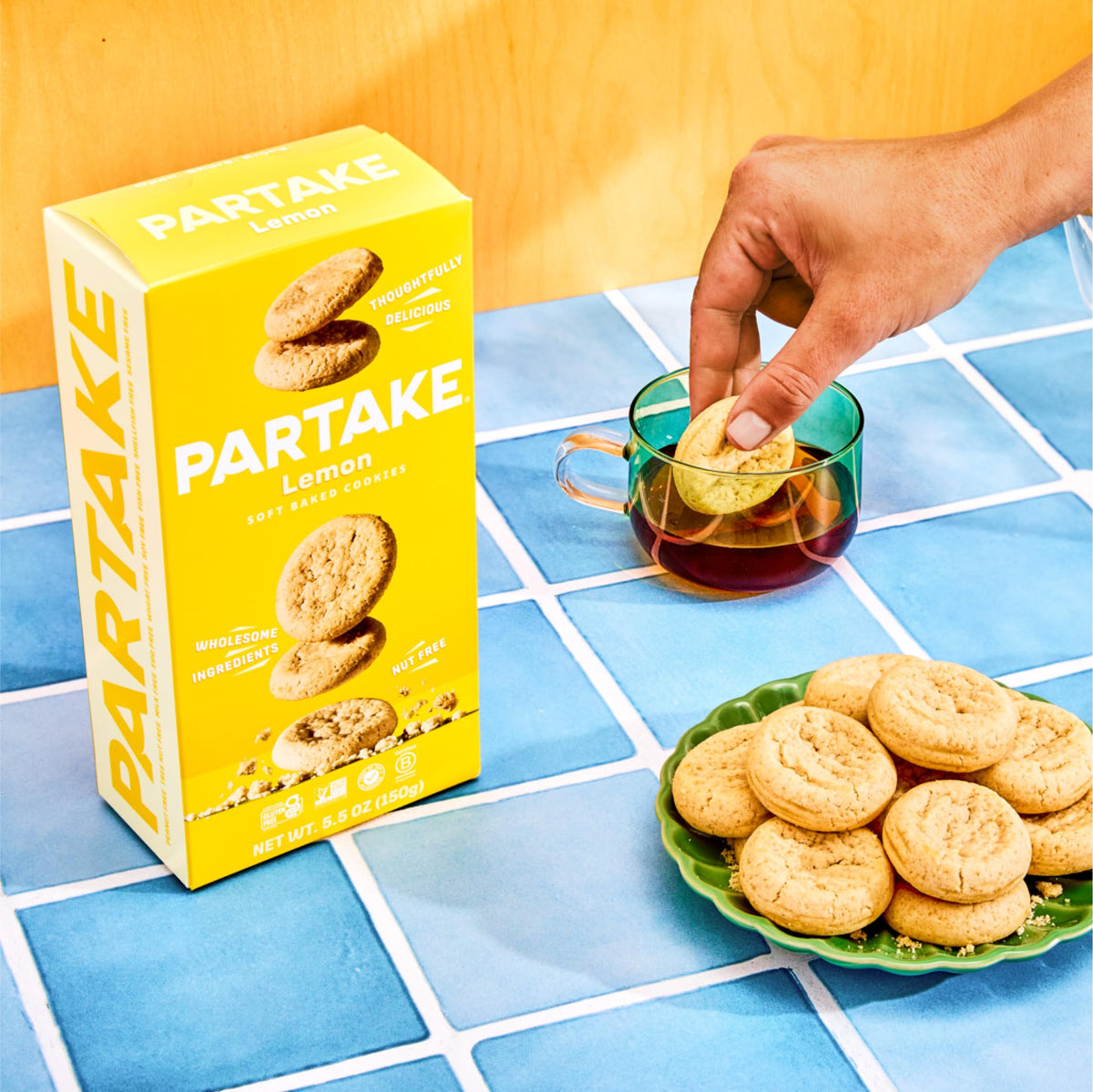 Partake nut-free family snack in kitchen setting, shared with confidence