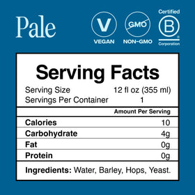 Partake Pale Ale poured with foam and amber hue.