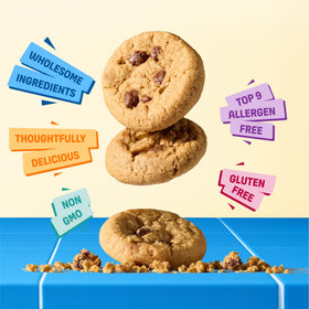 Partake Soft Baked Cookies close-up texture highlighting soft bite and flavor.