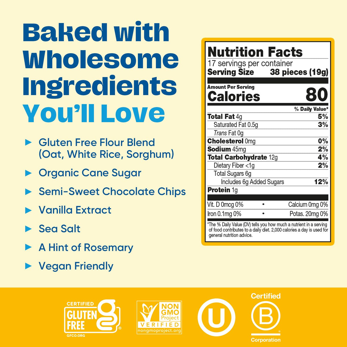Packaging of Partake Teeny Tiny Chocolate Chip Cookies highlighting allergen-free design