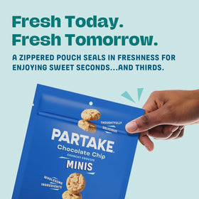 Partake vegan non GMO certifications such as B Corp and kosher