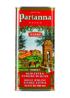 Partanna award seal on tin signifies quality and heritage.