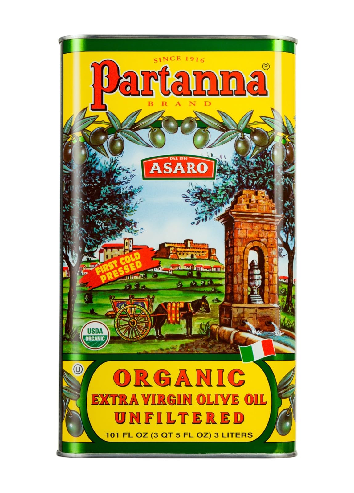 Partanna traditional Sicilian heritage label emphasizes craftsmanship and premium quality.