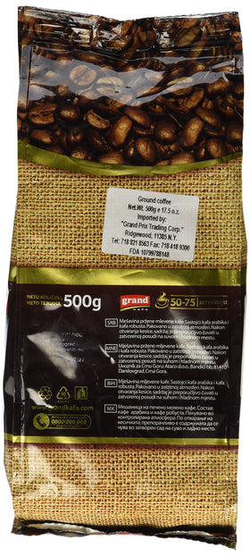 Parthenon Foods Grand Kafa Gold packaging facilitates easy storage and steady servings.