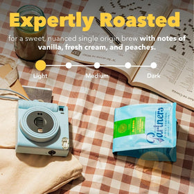 PARTNERS COFFEE ROASTERS El Ramo bag label highlights freshness and safety details.