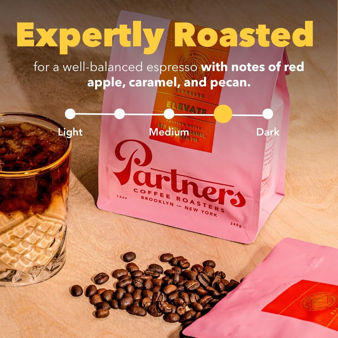 Elevate espresso pour image shows a smooth pour for a refined morning ritual.