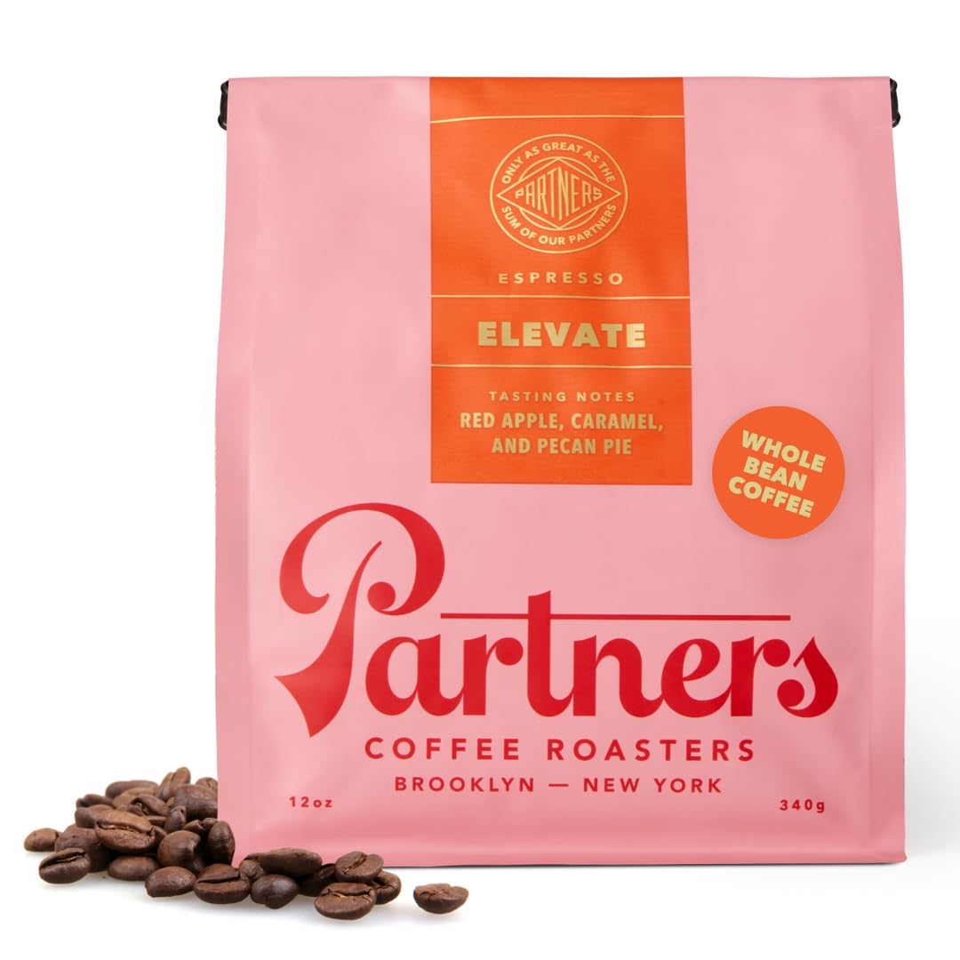 Partners Coffee Roasters Elevate espresso whole-bean bag for home use and freshness.
