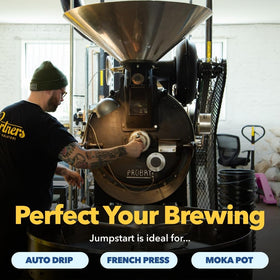 Jumpstart brew espresso shot by Partners Coffee Roasters highlighting forgiving medium-light roast.