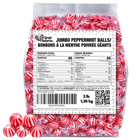 Party display of peppermint candy balls enhances festive table