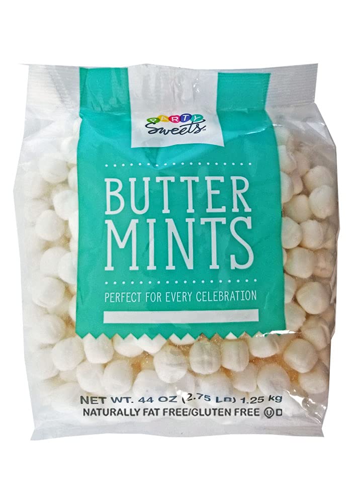 Party Sweets White Buttermints bag packaging highlights bulk candy for celebrations