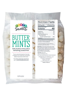 Party Sweets White Buttermints on a table as festive decoration and treat