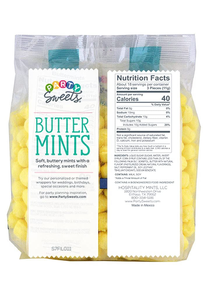 Party Sweets Yellow Buttermints used as party favors in goodie bags